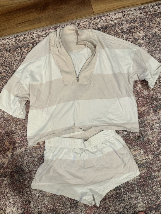 FP Movement by Free People Pants - Free People Movement Retro Rugby Set set beige / white. Size L